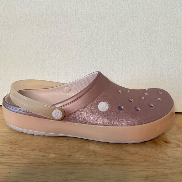 Crocs Crocband Clogs Ice Pop Metallic Pink Slip On Shoes Men-9‎ Women-11 Barbie - Picture 1 of 10
